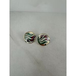 Laurel Burch Vintage Lillies for Les post earrings Preowned